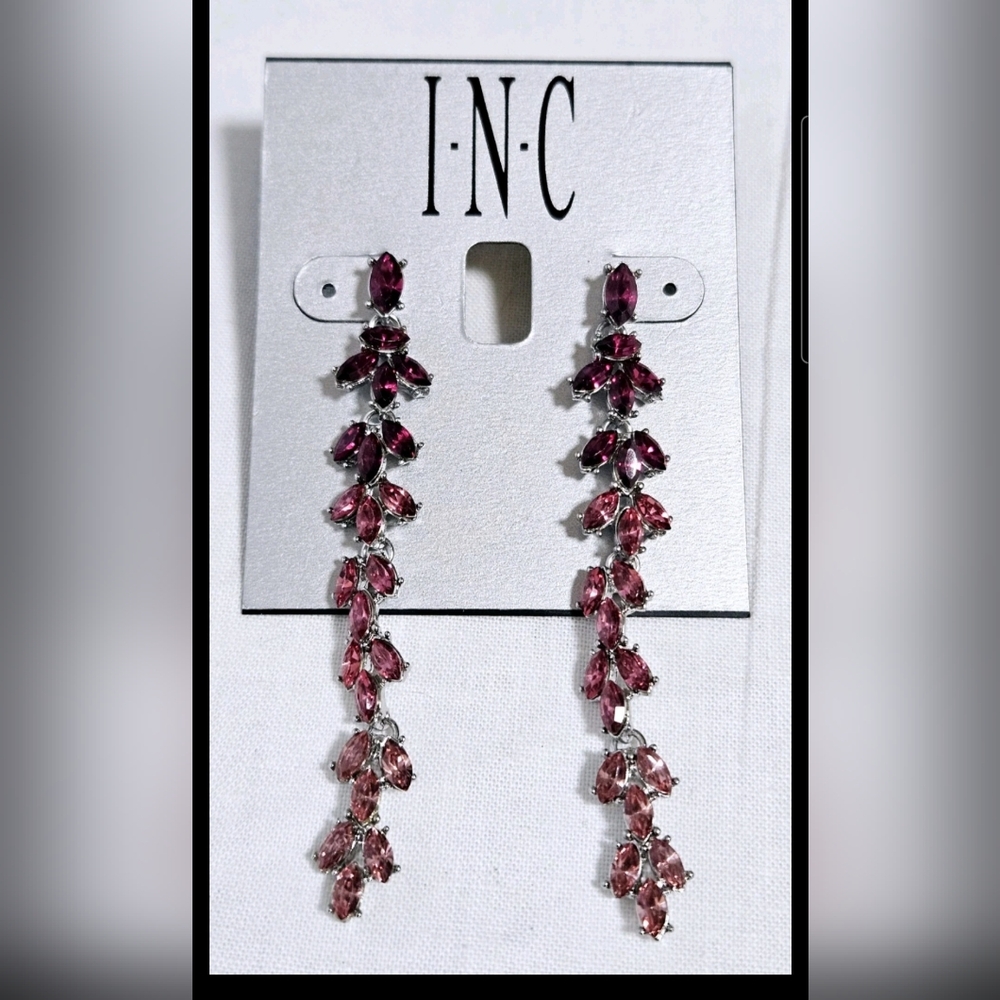 INC International Concepts Pink and Silver Cascading Earrings